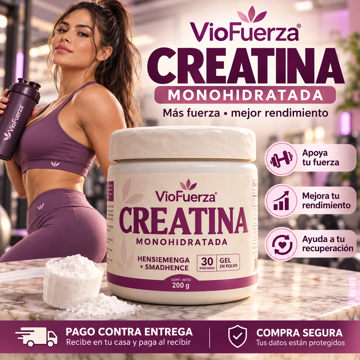 Creatina Monohidratada para Mujer | Fuerza y Rendimiento