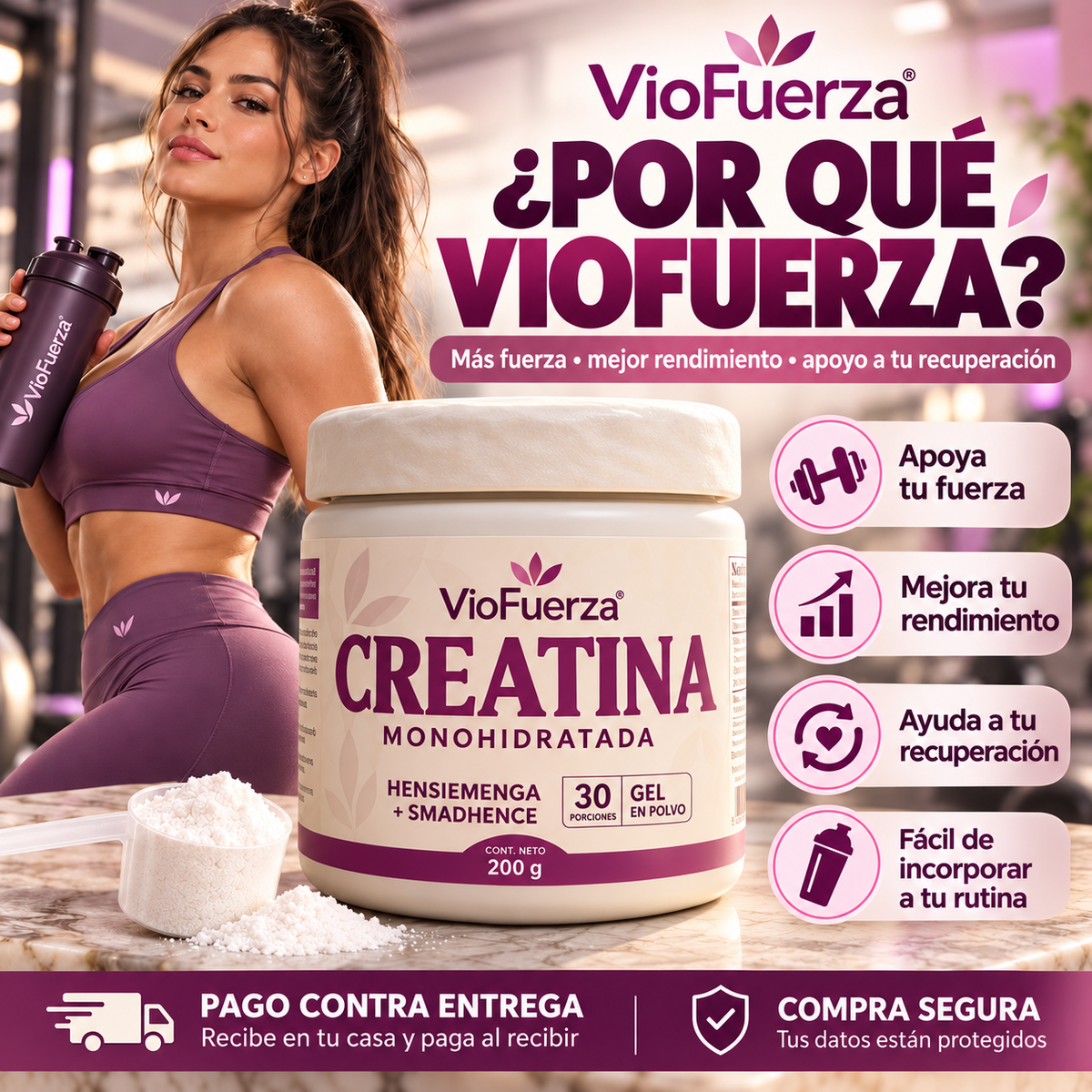 Creatina Monohidratada para Mujer | Fuerza y Rendimiento