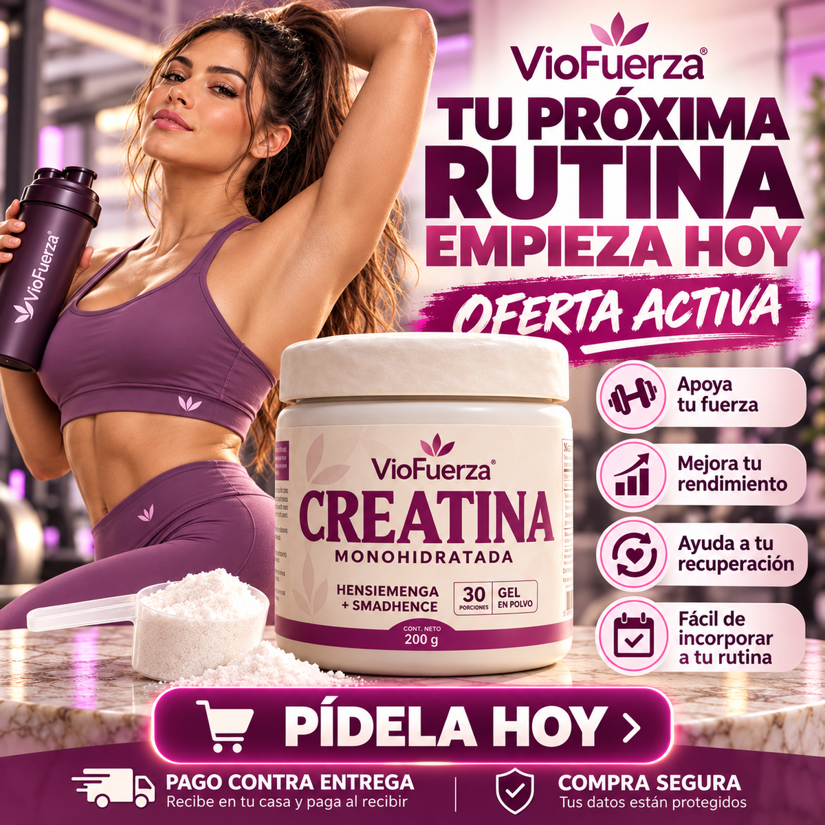 Creatina Monohidratada para Mujer | Fuerza y Rendimiento