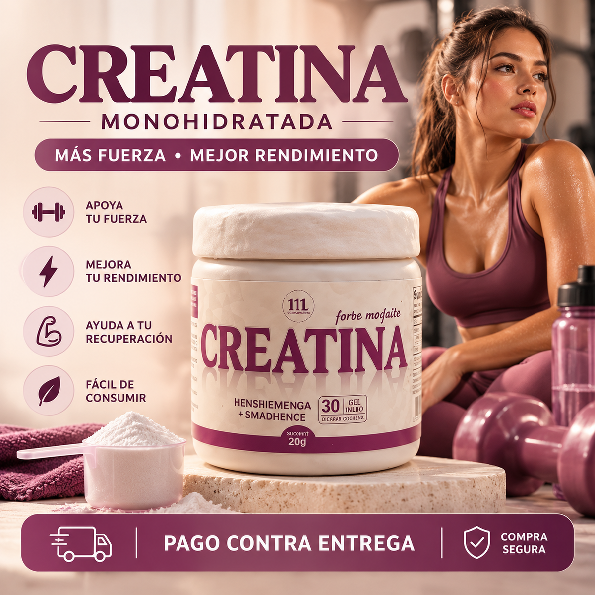 Creatina Monohidratada para Mujer | Fuerza y Rendimiento